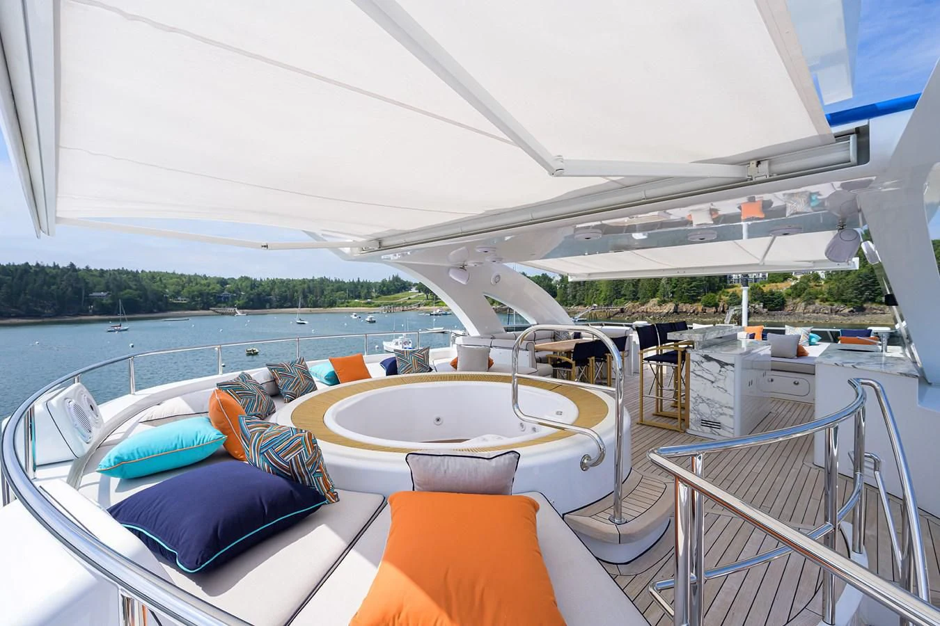 a boat on the water aboard SHARKFINN Yacht for Sale