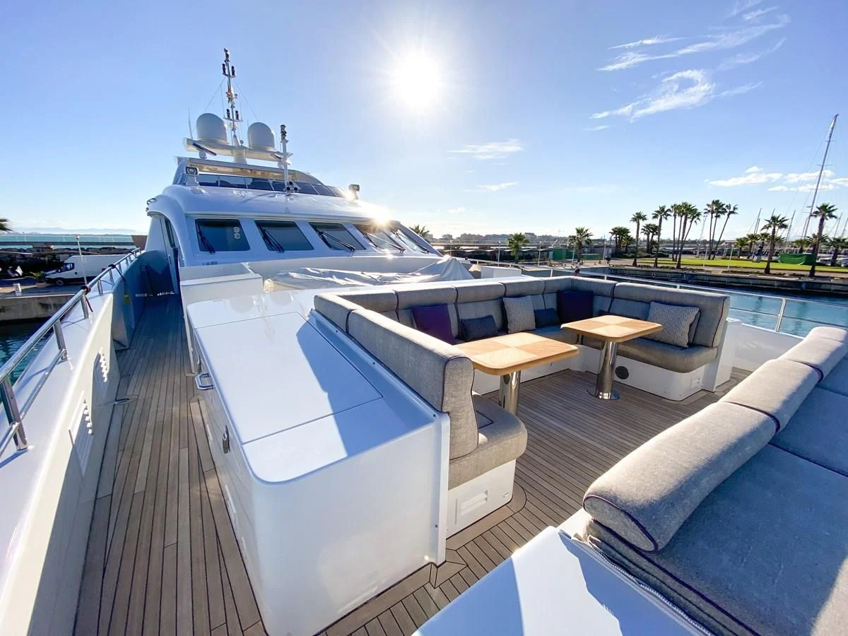 a boat on the water aboard SHARKFINN Yacht for Sale