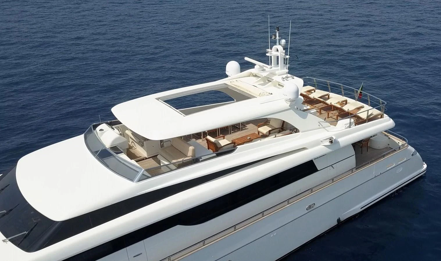 a white yacht on the water aboard PETRUS Yacht for Sale