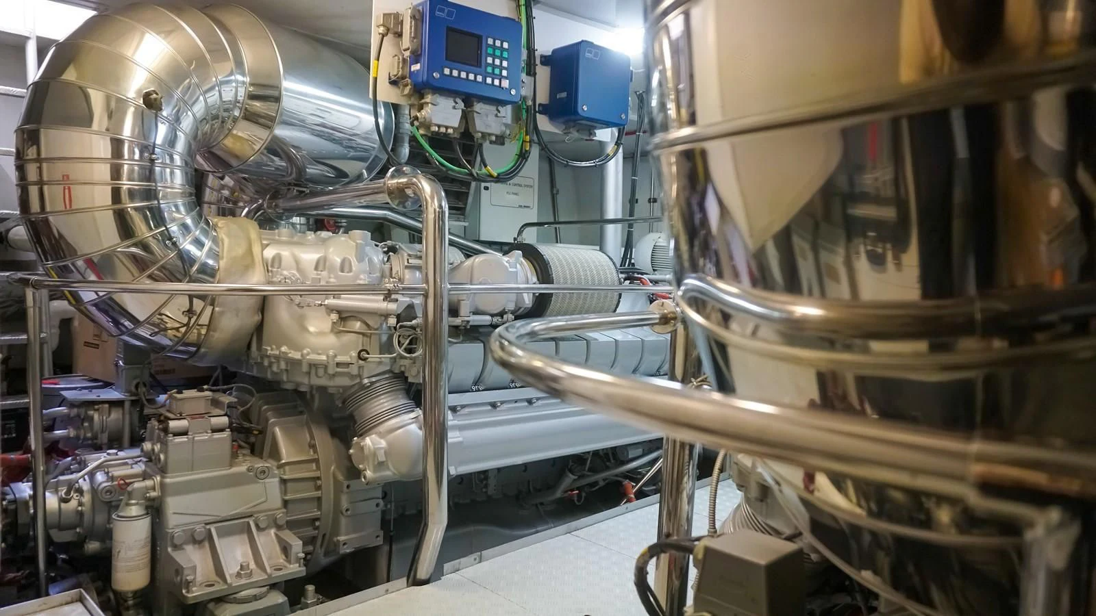 a close-up of a machine aboard PETRUS Yacht for Sale