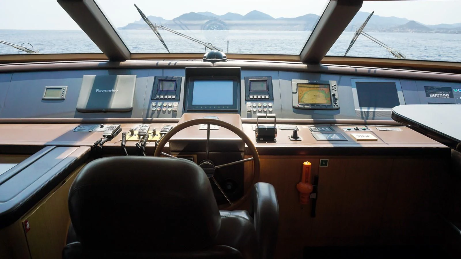 inside of a vehicle with screens aboard PETRUS Yacht for Sale