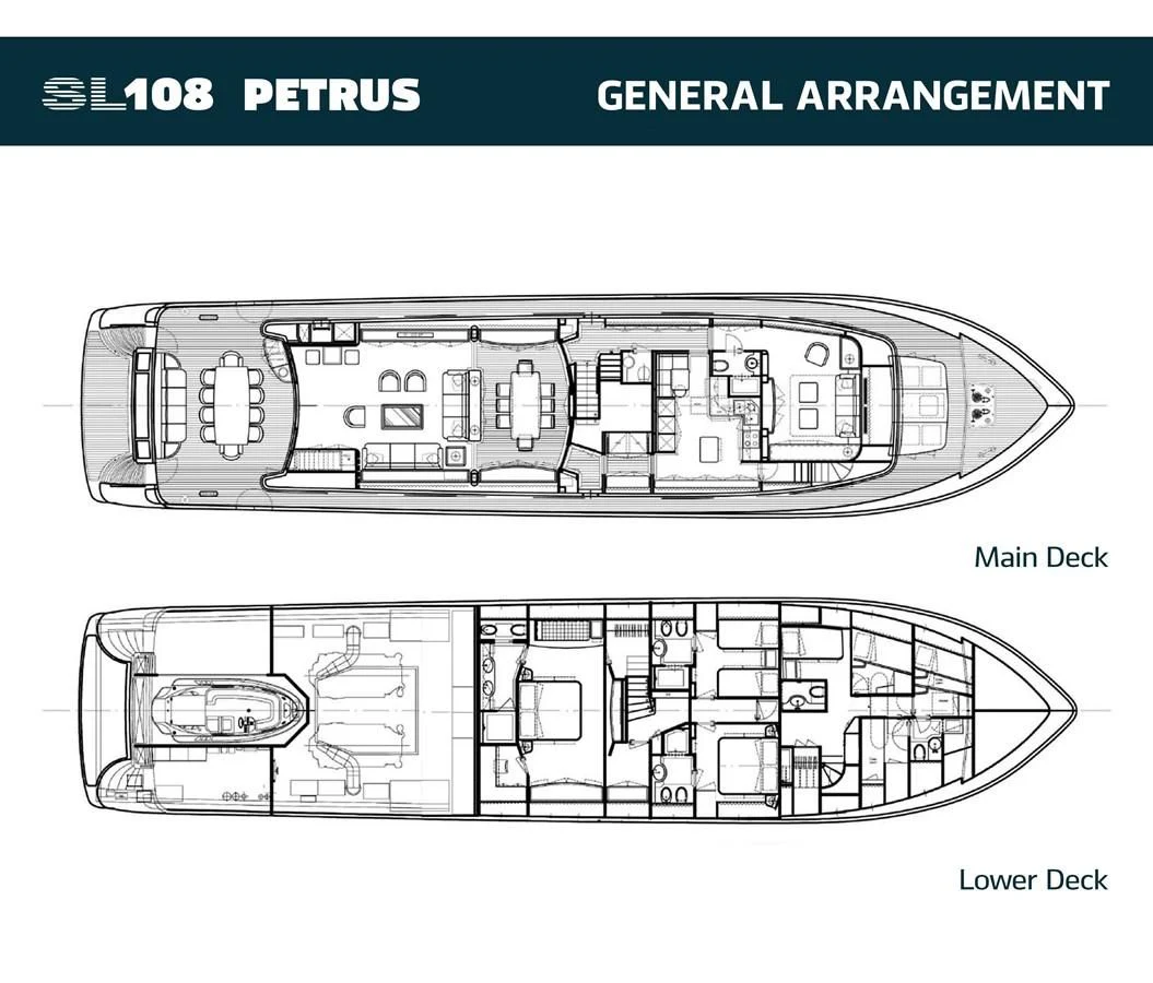 diagram aboard PETRUS Yacht for Sale