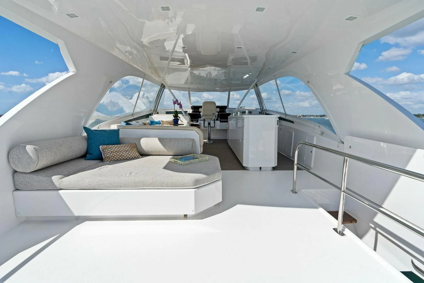 inside of a space ship aboard MANA Yacht for Sale