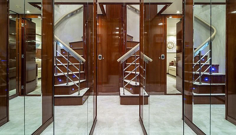 a set of stairs in a building aboard GRACE Yacht for Sale