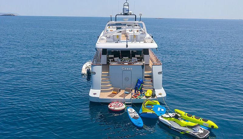 a boat on the water aboard GRACE Yacht for Sale