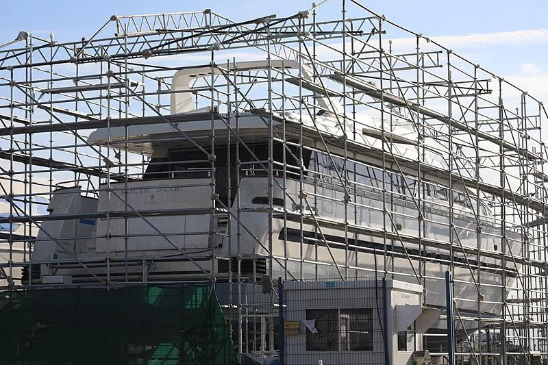 a building with scaffolding aboard GRACE Yacht for Sale