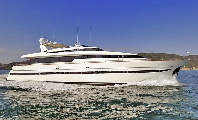 a white yacht in the water aboard GRACE Yacht for Sale