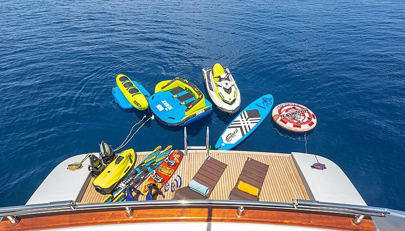 a boat with multiple paddles aboard GRACE Yacht for Sale