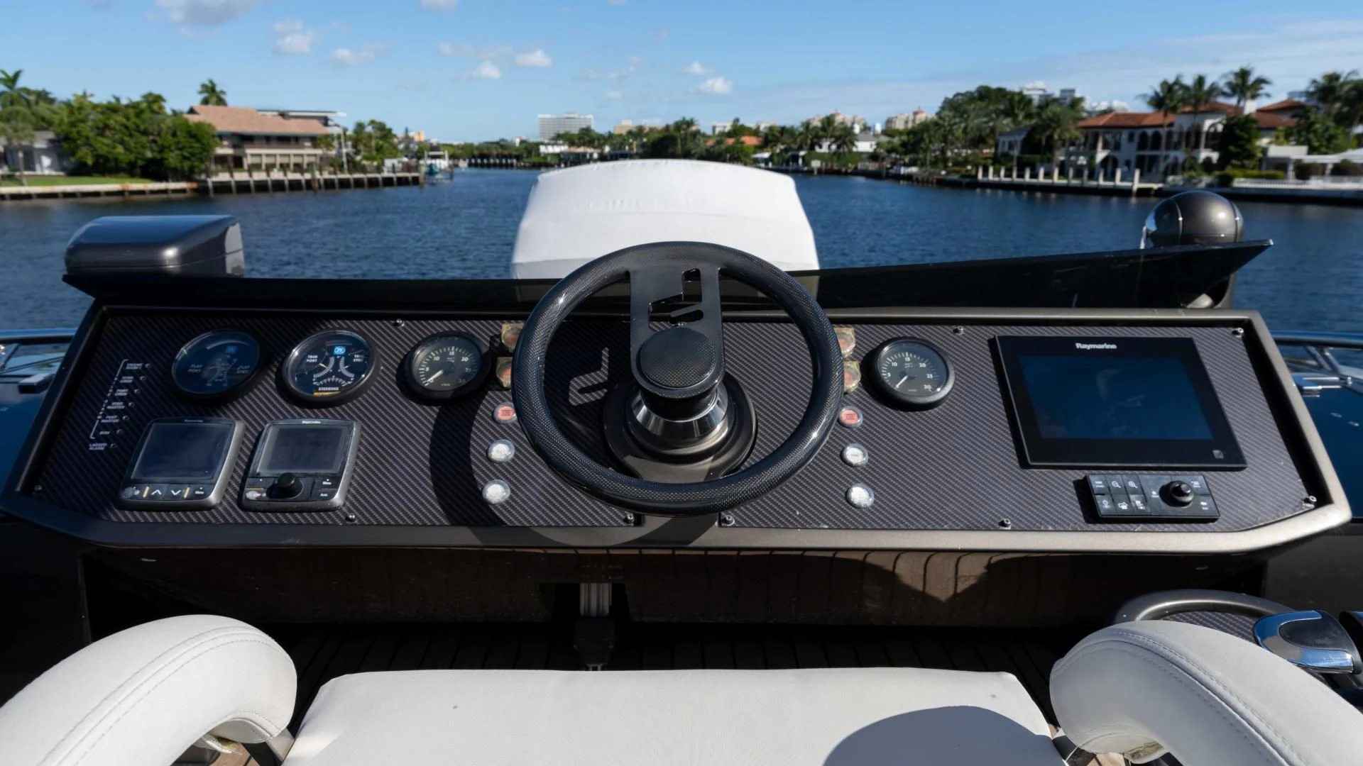 the inside of a car aboard VIXEN Yacht for Sale