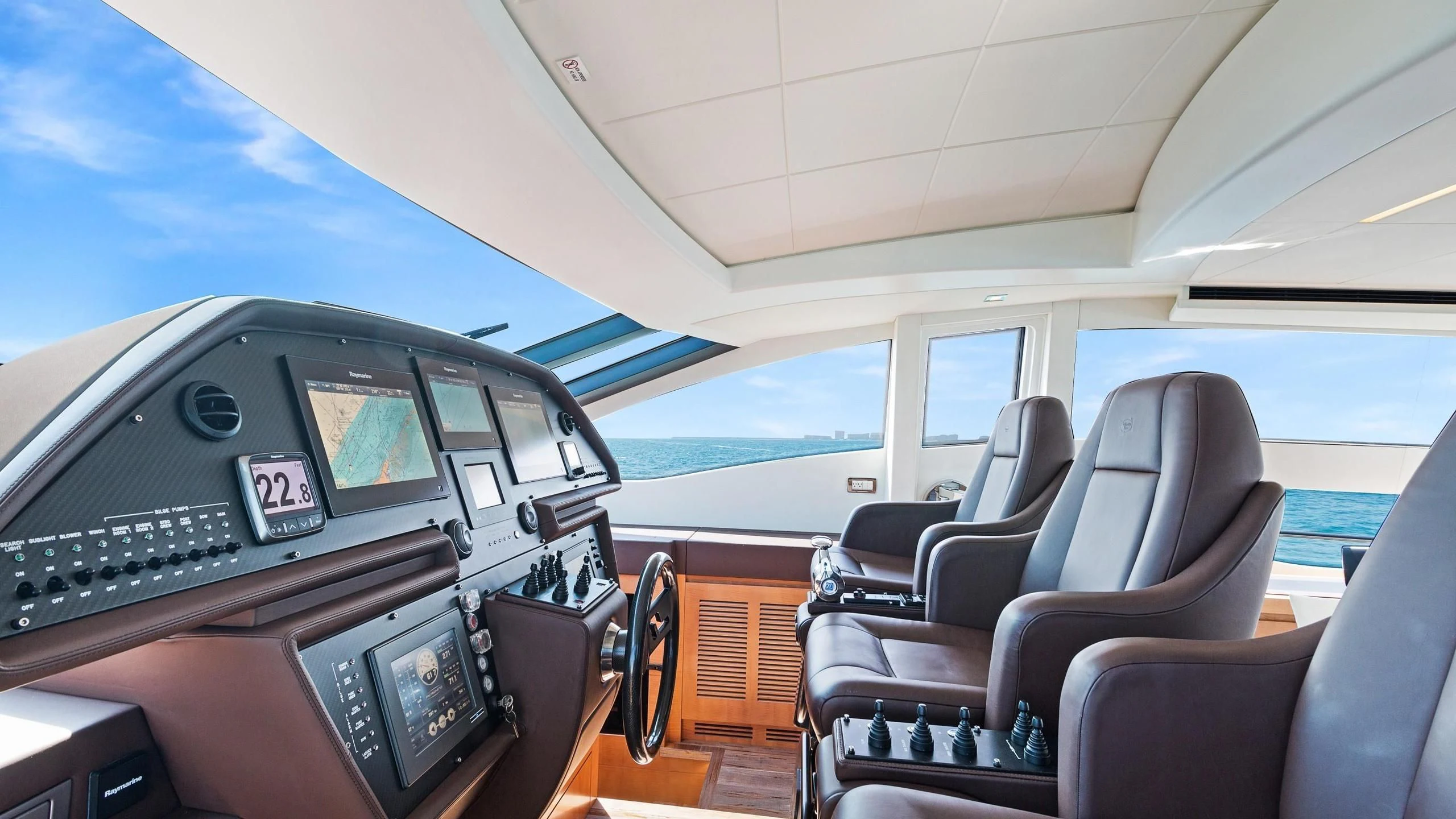 inside of a plane aboard VIXEN Yacht for Sale