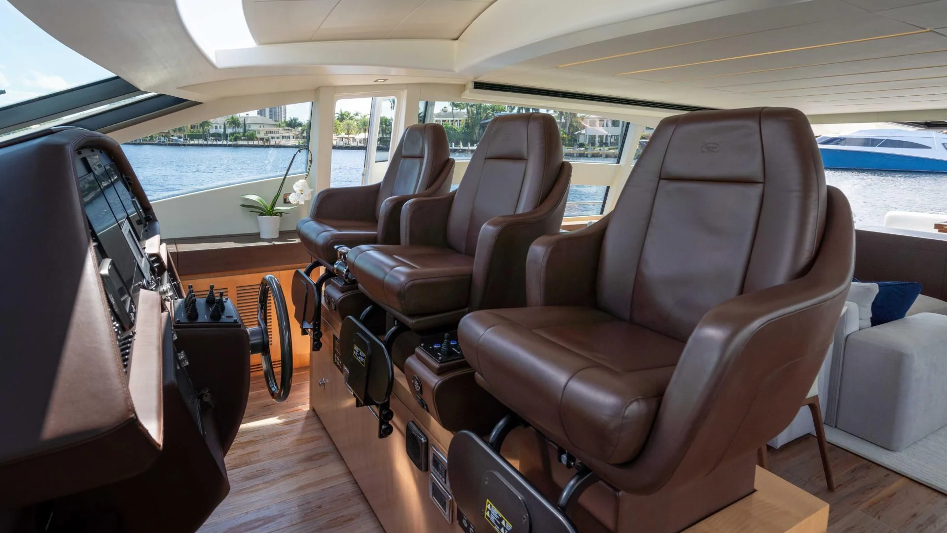 inside of a car aboard VIXEN Yacht for Sale