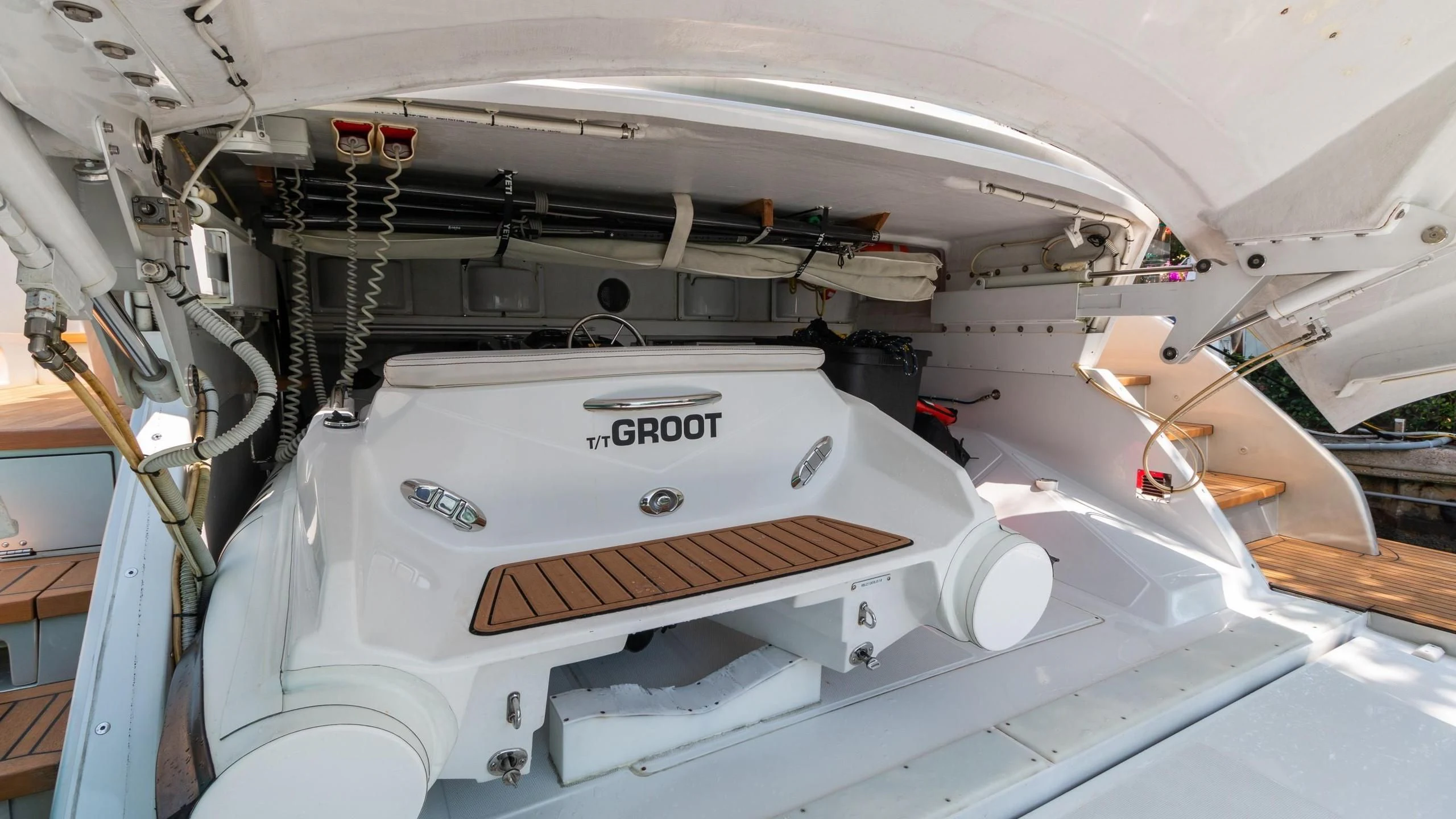 a machine with a wooden handle aboard VIXEN Yacht for Sale