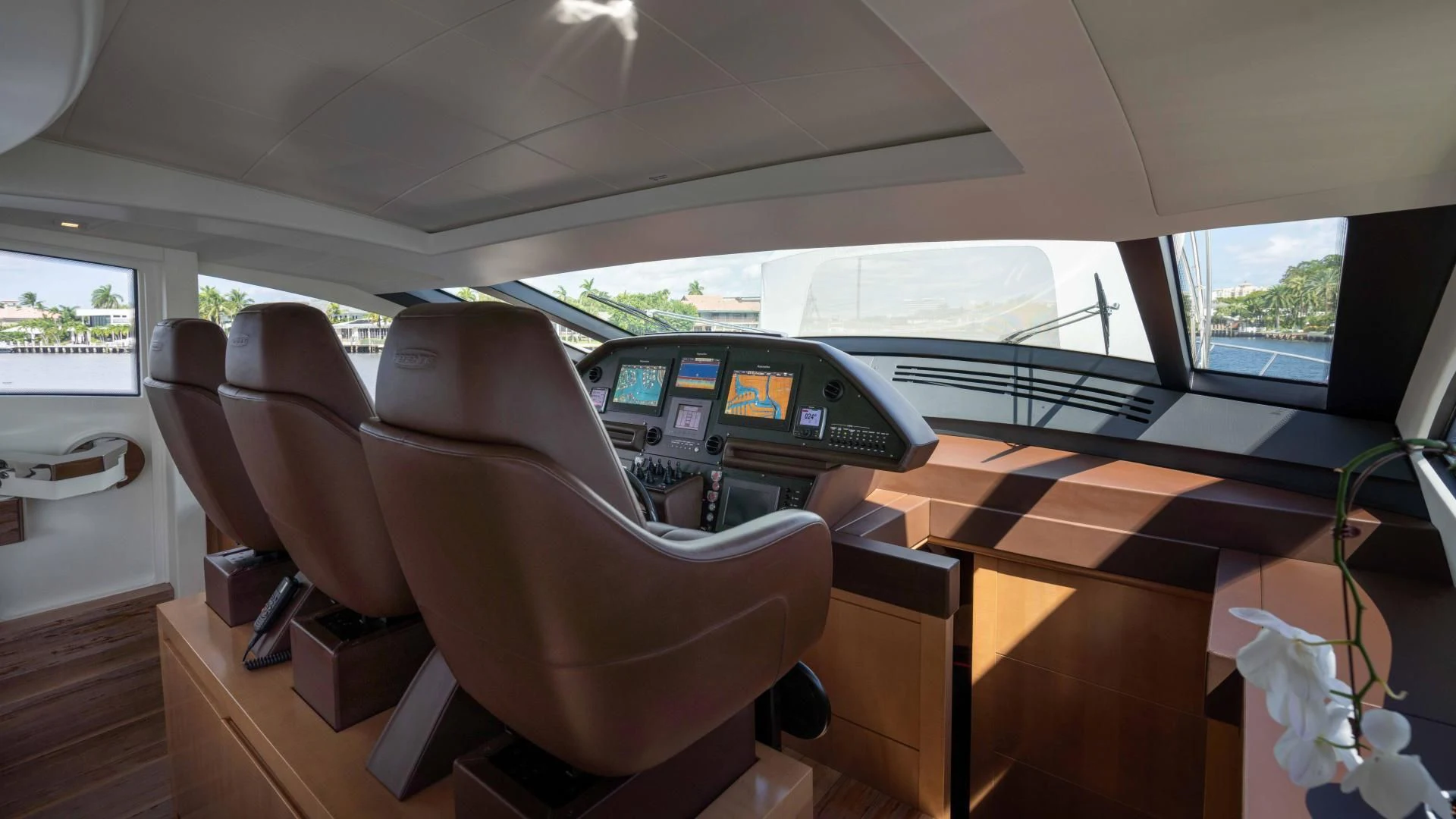 inside of a car aboard VIXEN Yacht for Sale
