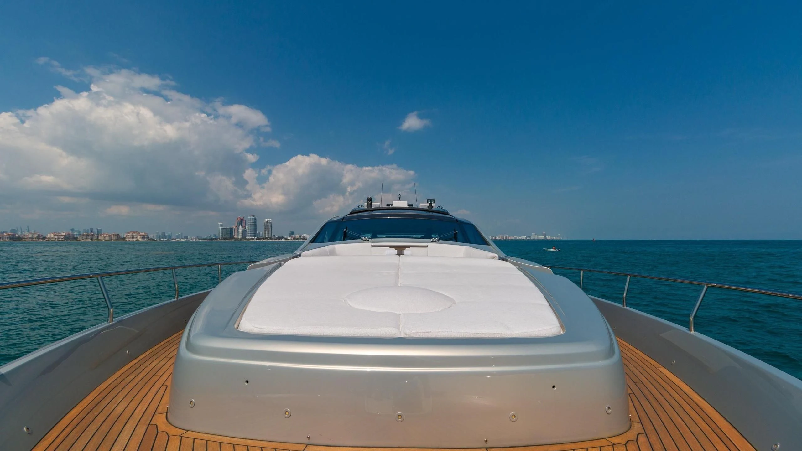 a boat on a deck aboard VIXEN Yacht for Sale