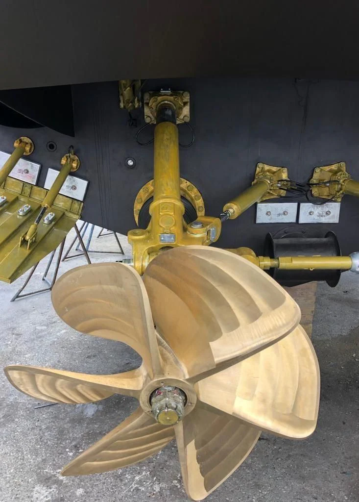 a wooden model of a space ship aboard VIXEN Yacht for Sale