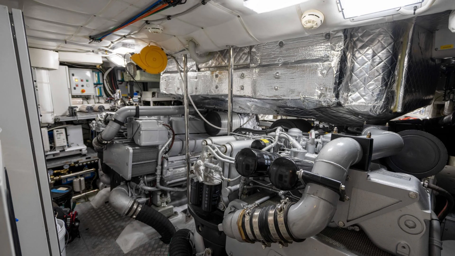 a room with machinery aboard VIXEN Yacht for Sale