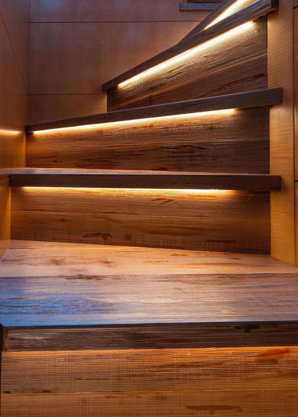 a wooden shelf with a light aboard VIXEN Yacht for Sale