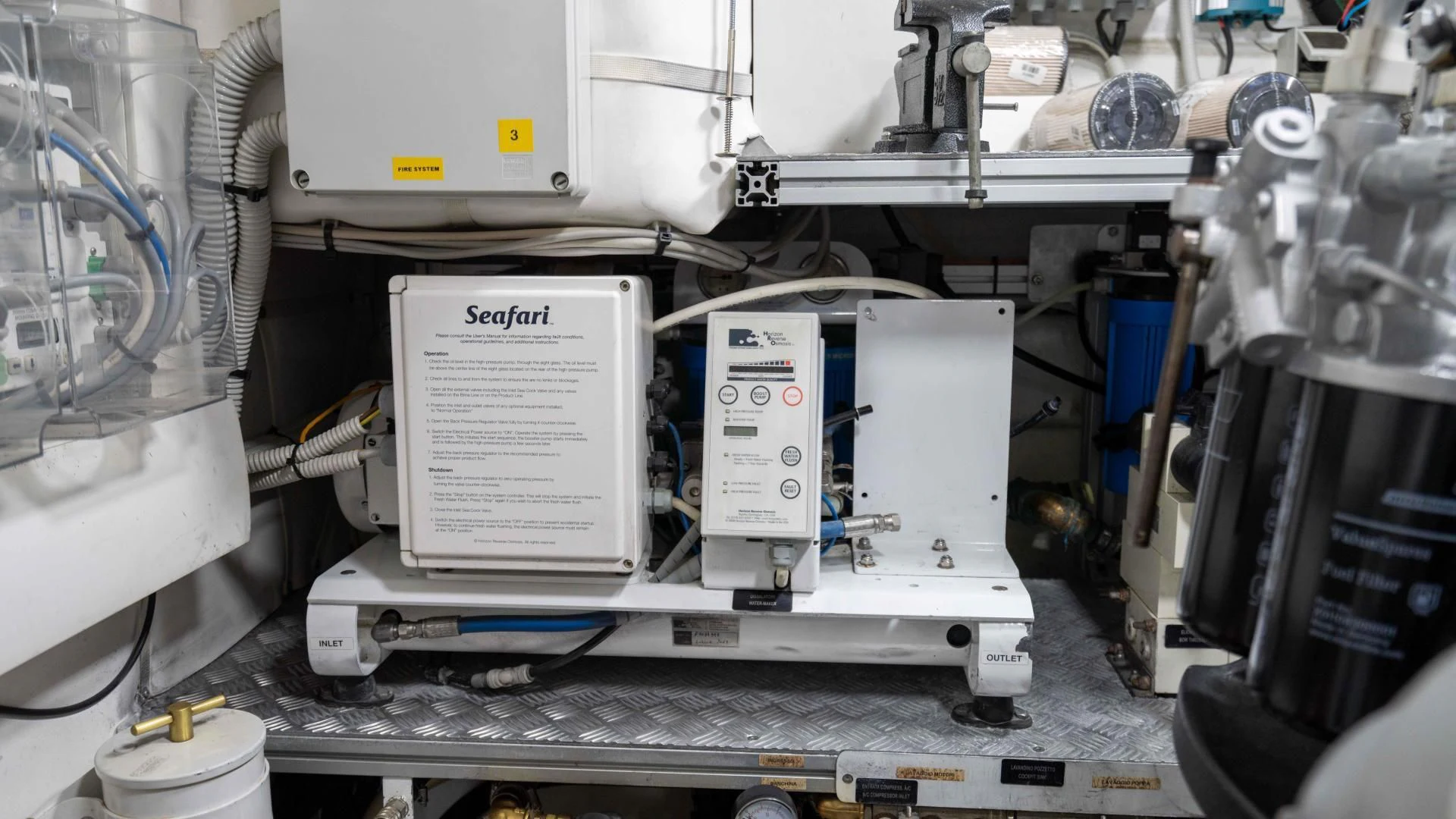 a machine with a white panel aboard VIXEN Yacht for Sale