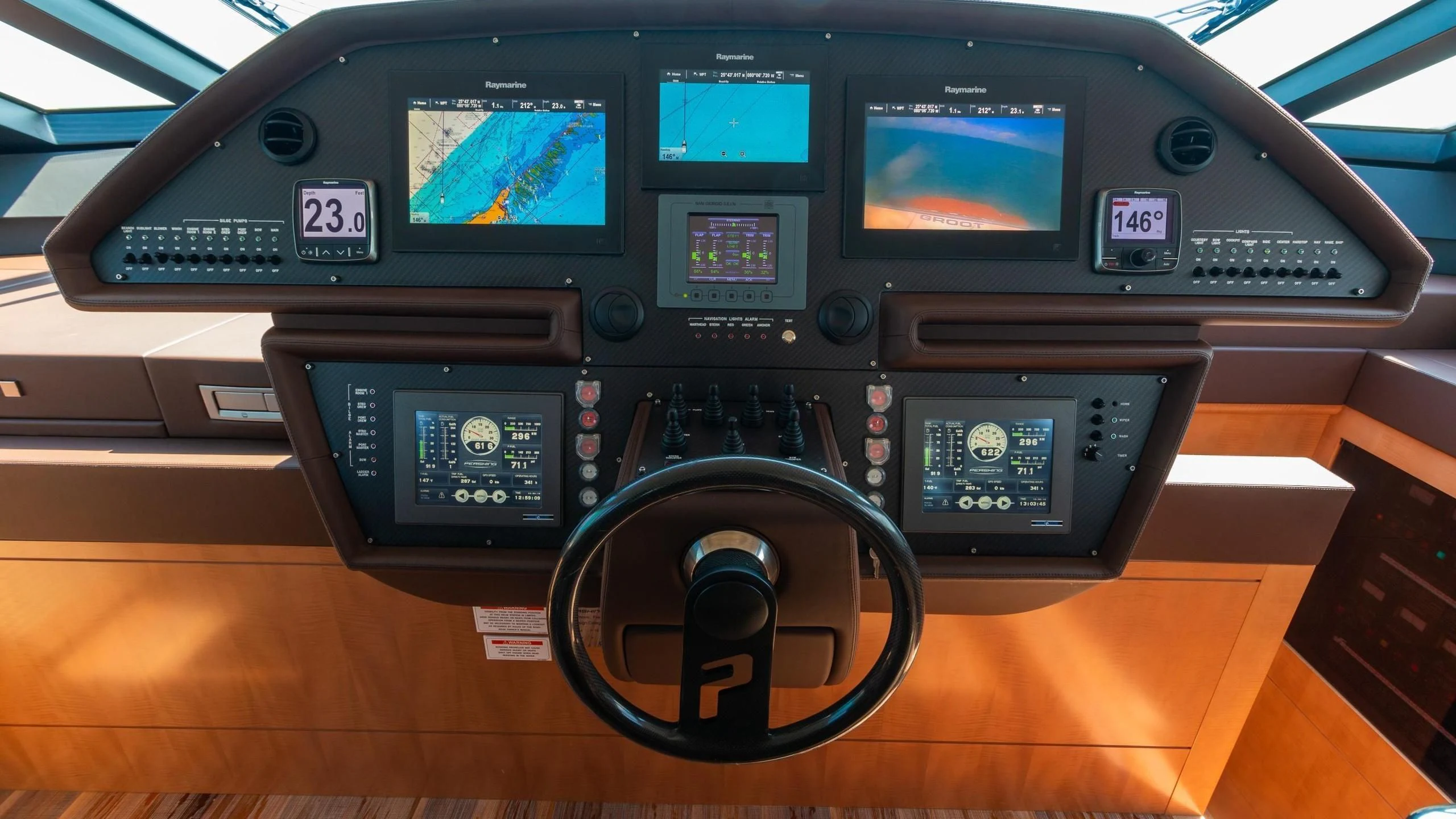 a black electronic device aboard VIXEN Yacht for Sale