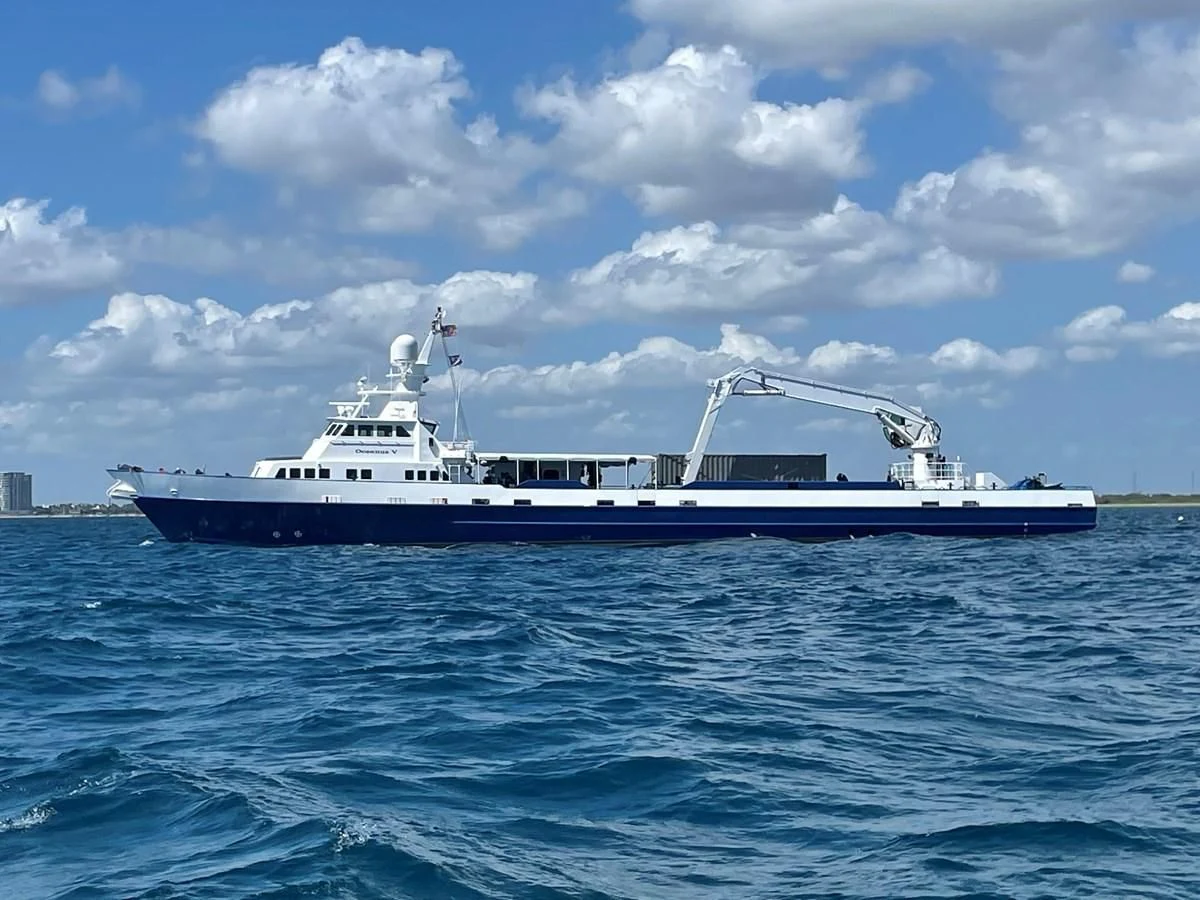 a boat in the water aboard OCEANUS V Yacht for Sale