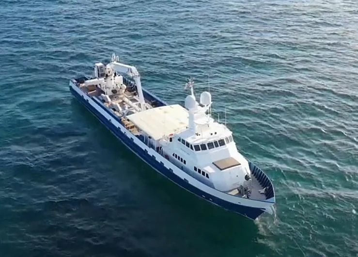 a boat in the water aboard OCEANUS V Yacht for Sale
