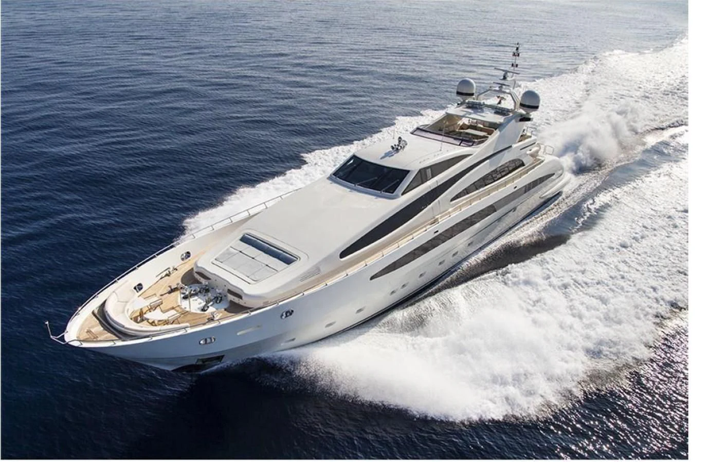 a white yacht on the water aboard LIBERDADE Yacht for Sale