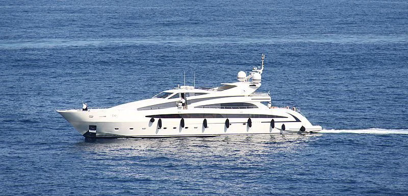 a white yacht in the water aboard LIBERDADE Yacht for Sale