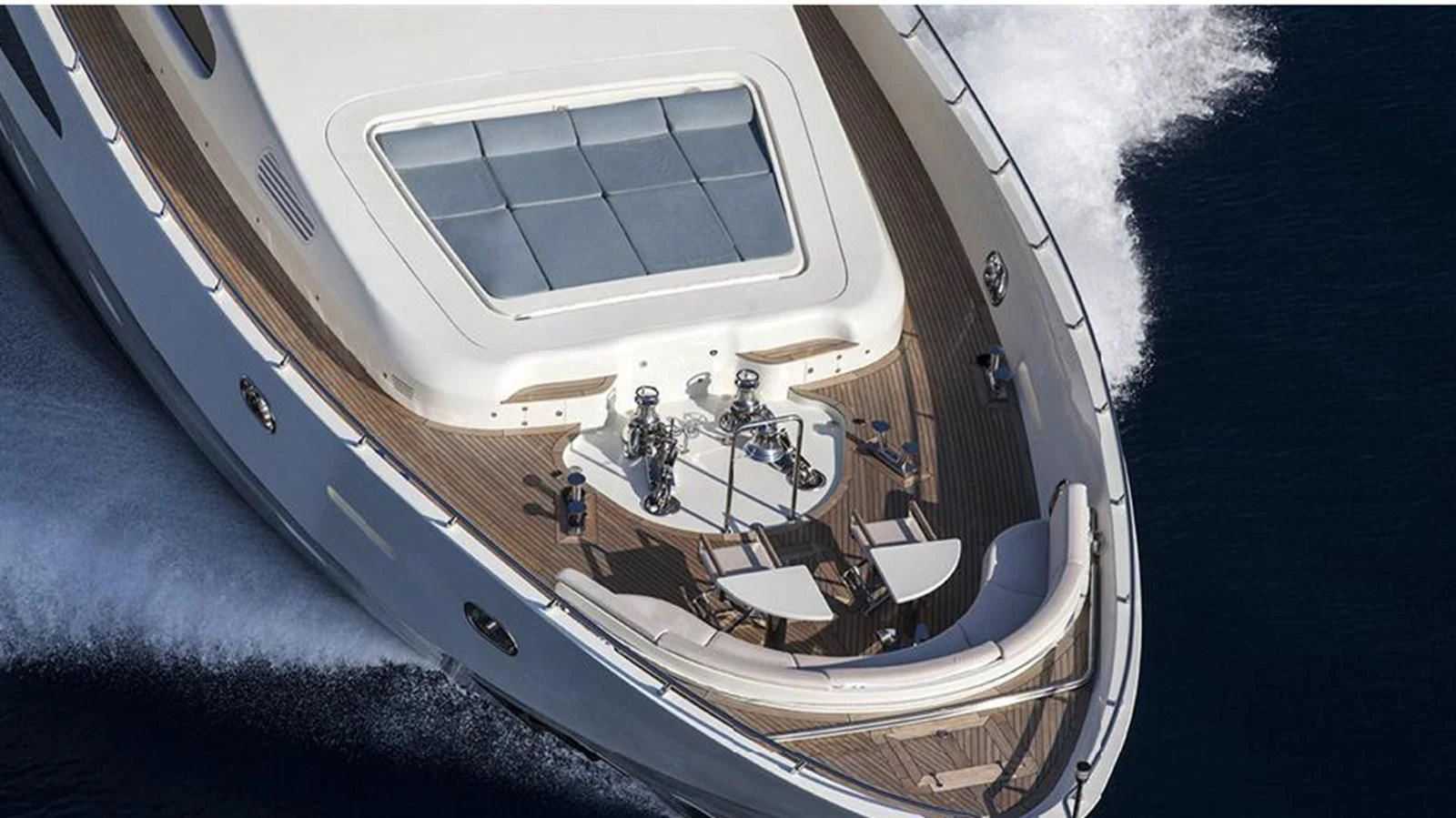 a high angle view of a boat aboard LIBERDADE Yacht for Sale