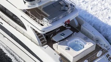 a high angle view of a ship aboard LIBERDADE Yacht for Sale