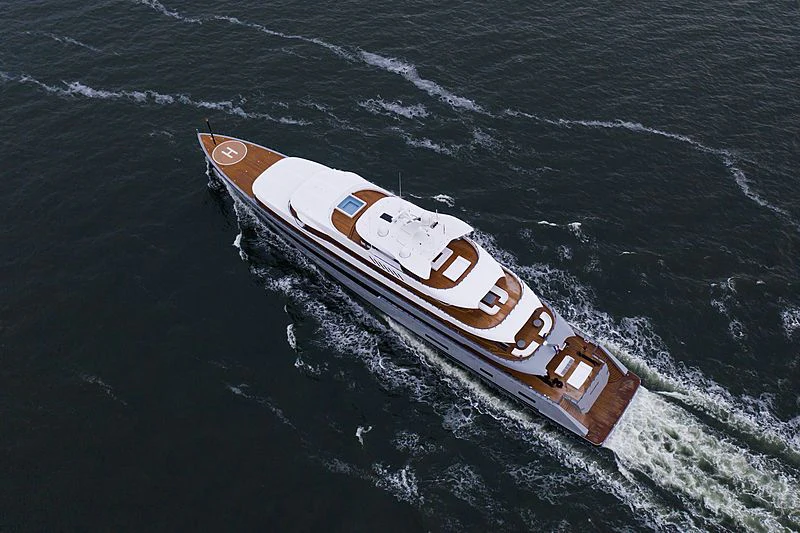 a ship in the water aboard MOONRISE Yacht for Sale