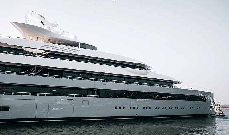 a cruise ship in the water aboard MOONRISE Yacht for Sale