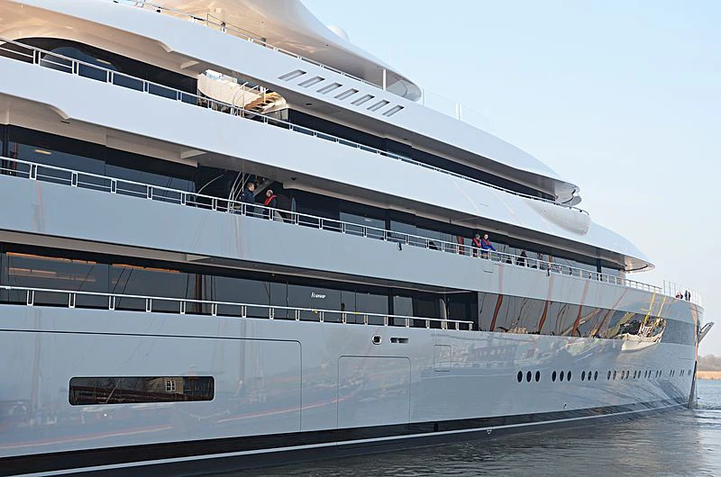 a large cruise ship aboard MOONRISE Yacht for Sale