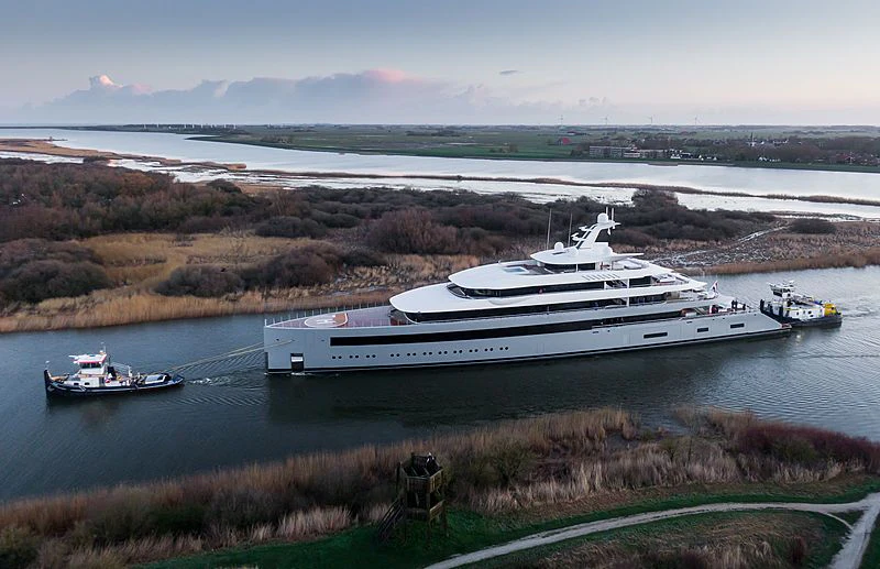 a cruise ship in the water aboard MOONRISE Yacht for Sale