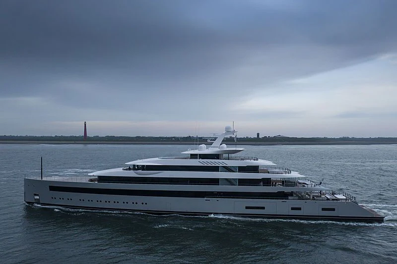 a white yacht in the water aboard MOONRISE Yacht for Sale