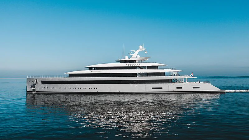 a white yacht in the water aboard MOONRISE Yacht for Sale