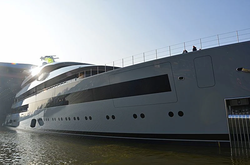 a large cruise ship aboard MOONRISE Yacht for Sale