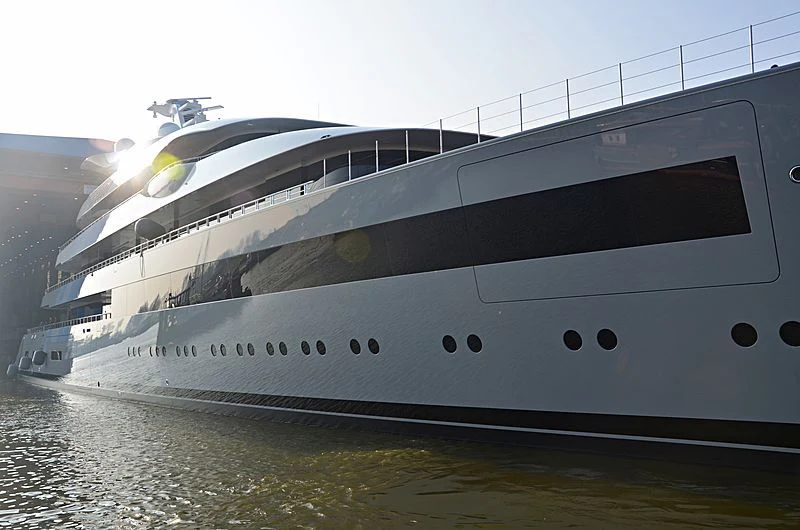 a cruise ship on the water aboard MOONRISE Yacht for Sale