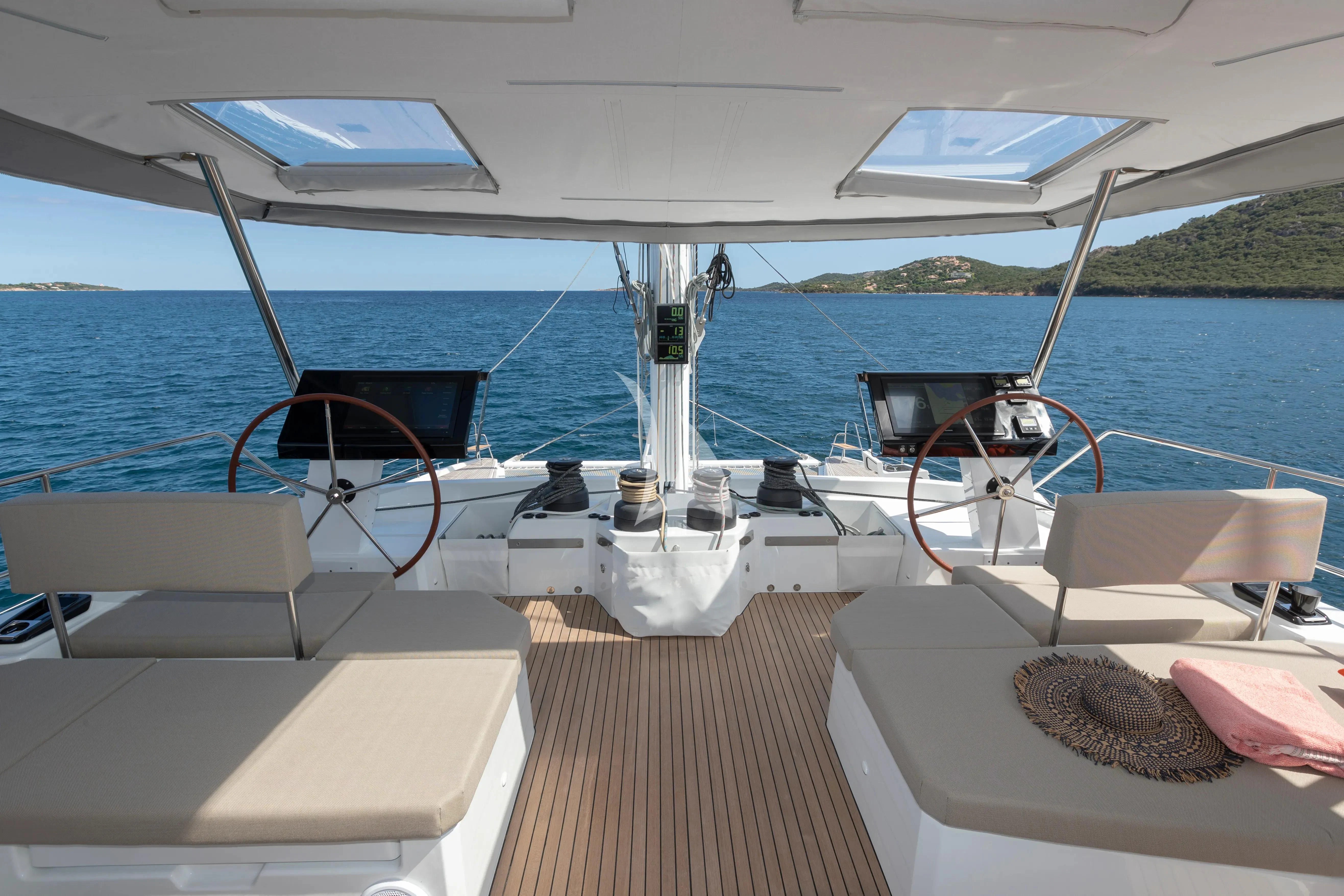 a boat on the water aboard STEPHANIE Yacht for Charter