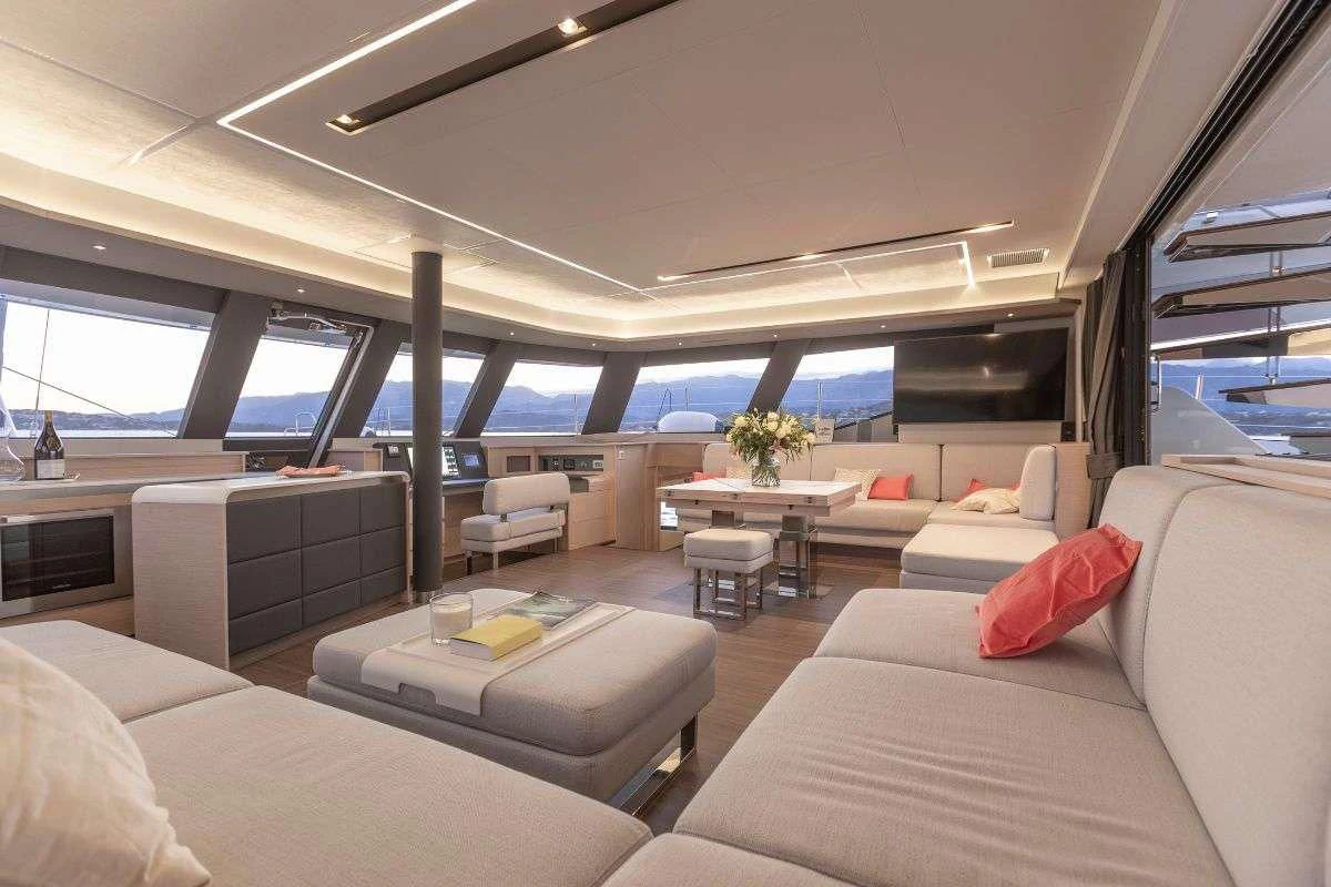 inside of a car aboard STEPHANIE Yacht for Charter