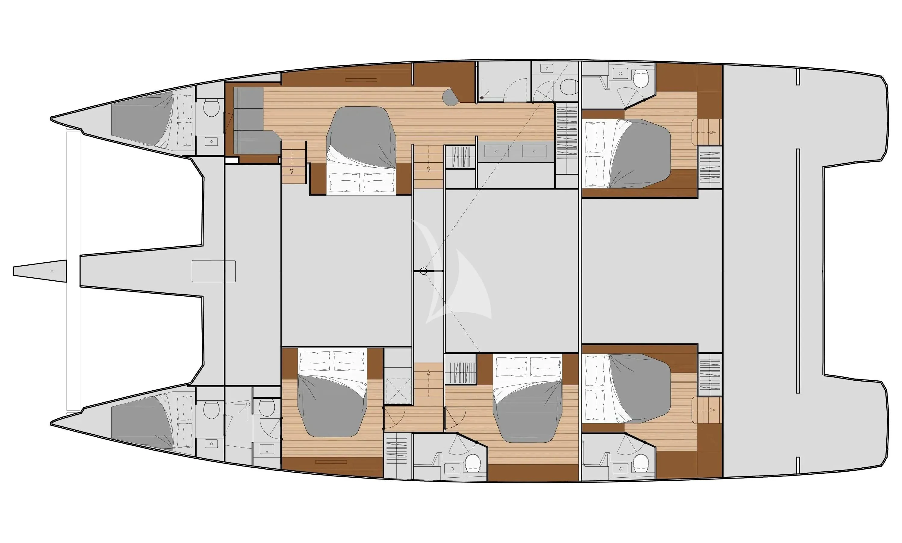 a floor plan of a house aboard STEPHANIE Yacht for Charter