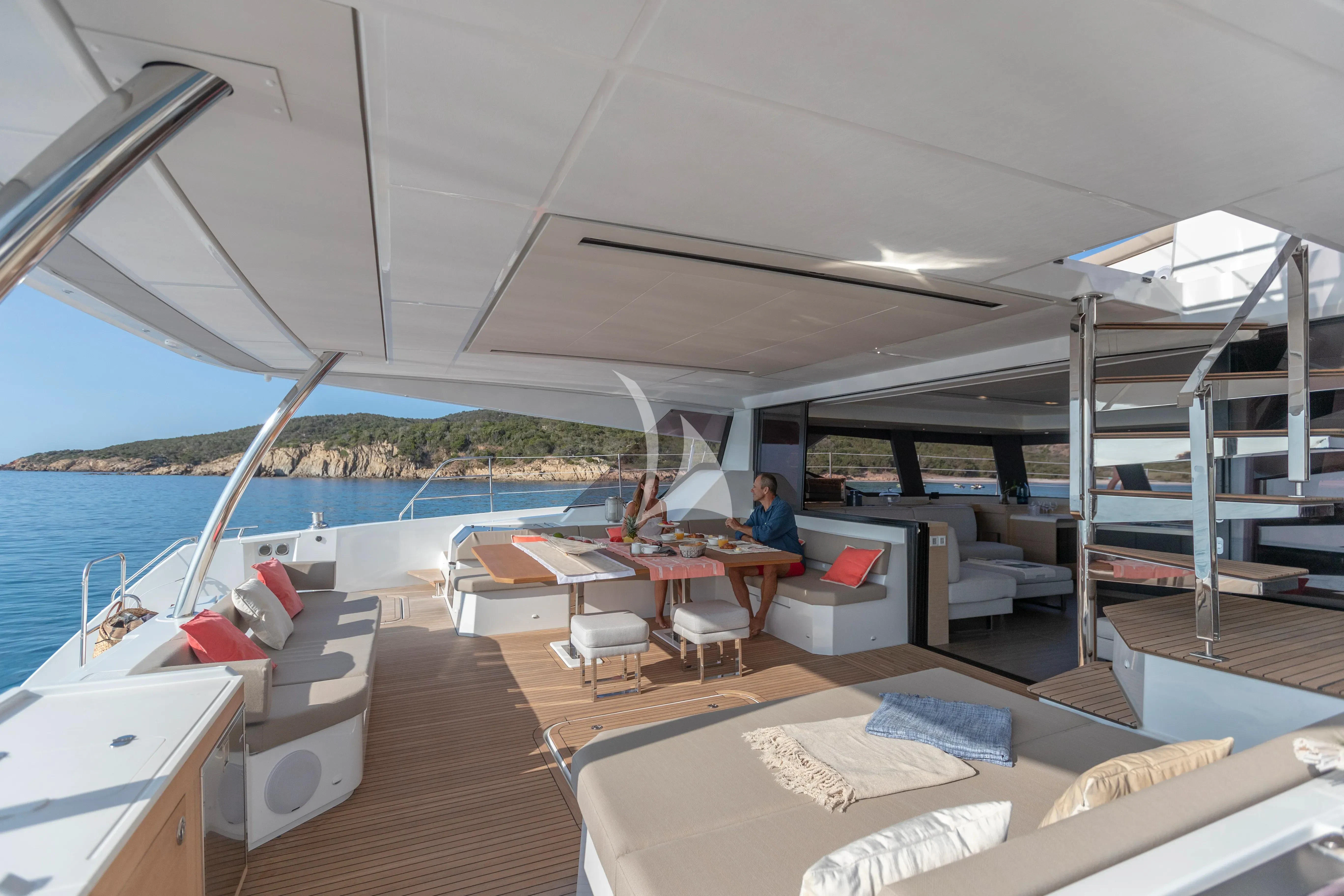 a boat on the water aboard STEPHANIE Yacht for Charter