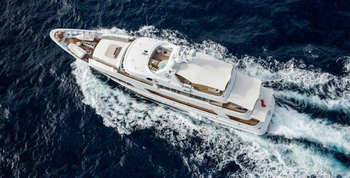 a high angle view of a ship aboard GO Yacht for Sale