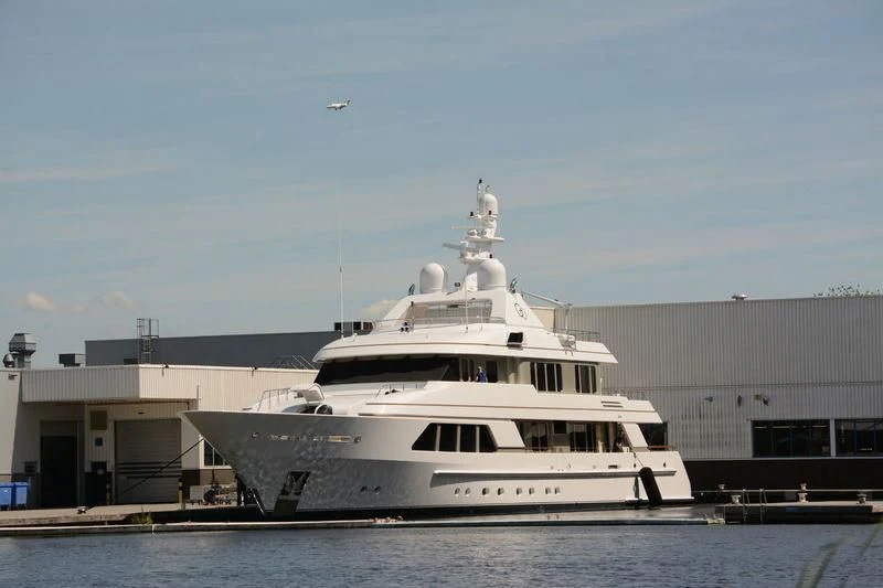 a large white yacht aboard GO Yacht for Sale