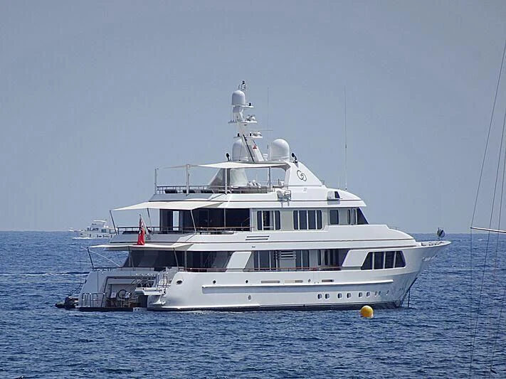 a large white boat in the water aboard GO Yacht for Sale