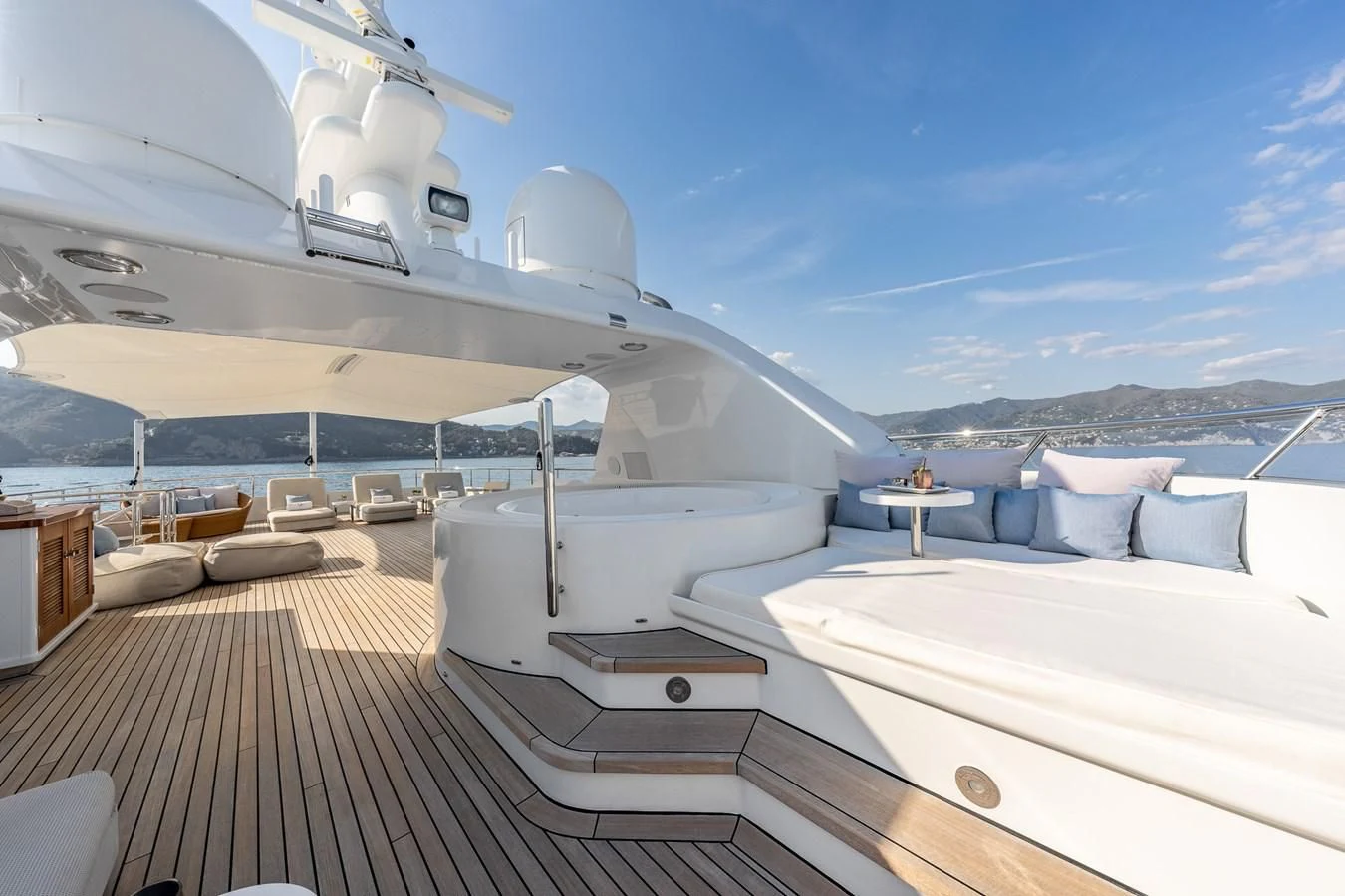a boat on a deck aboard GO Yacht for Sale