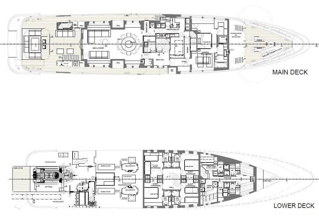 diagram, engineering drawing aboard GO Yacht for Sale