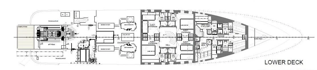 diagram, engineering drawing aboard GO Yacht for Sale