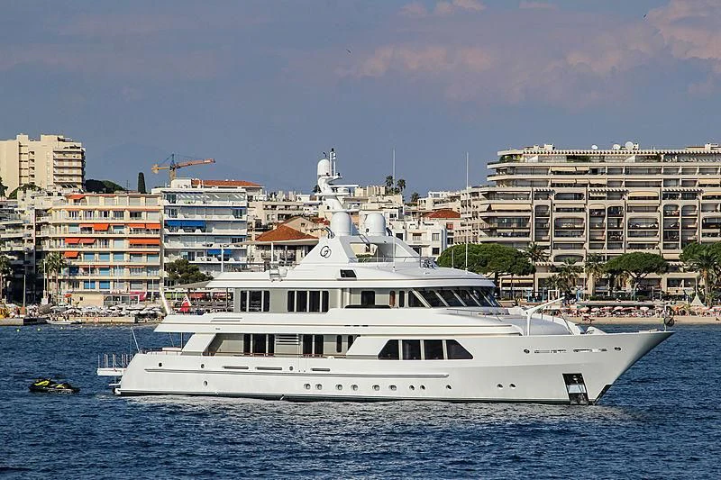 a white boat in the water aboard GO Yacht for Sale