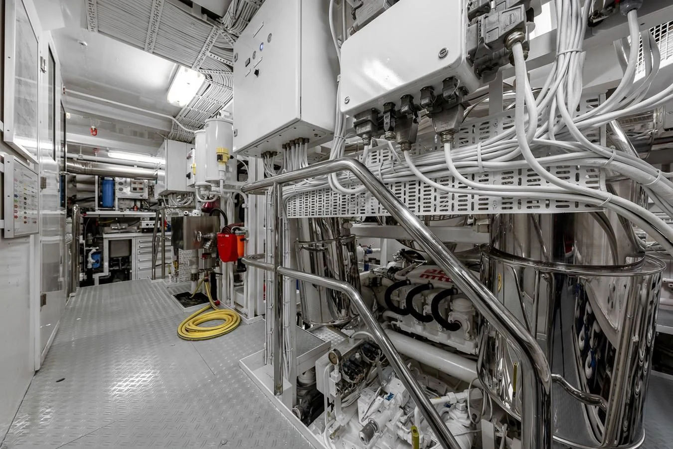 a room with machinery aboard GO Yacht for Sale