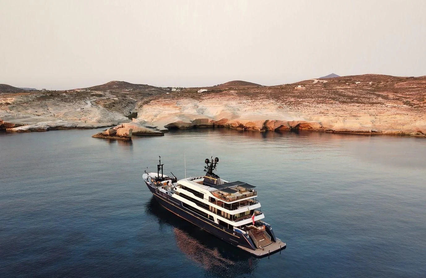 a boat in the water aboard FORCE BLUE Yacht for Charter